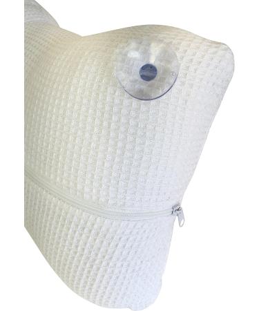 Super Soft White Bath Pillow with Suction Cups - Removable, Washable Cover - Buy Online on SooperMarket.com