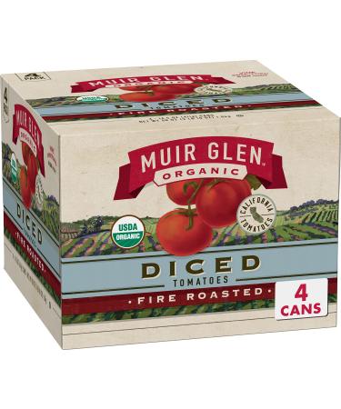 Muir Glen Organic Diced Fire Roasted Tomatoes, 14.5 oz (Pack of 4)