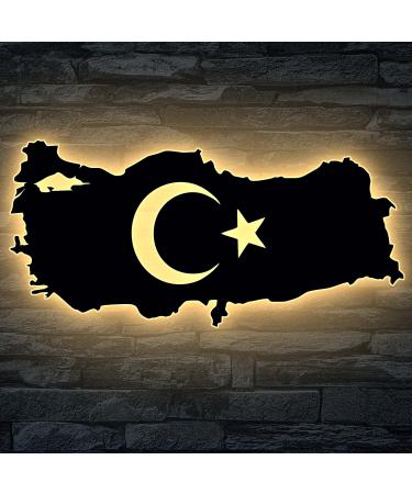 Leon Foil Turkey Card - Turkish Coat of Arms LED Night Light & Decoration | RGB Star & Crescent Moon | Perfect Gift for Birthdays & Parties - Buy Online on SooperMarket.com