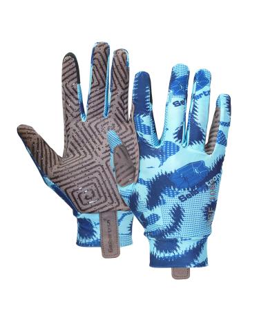 Seibertron S.P.S.G-4 Horse Riding Touchscreen Adult & Youth UPF100+ UV Sun Glove adult size blue adult M