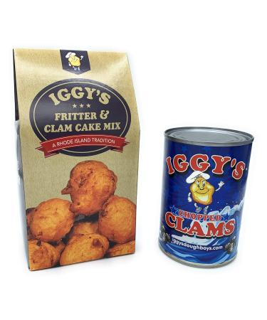 Iggy's Clam Cake Mix and Chopped Clams (Clam Cakes) 2 Piece Set