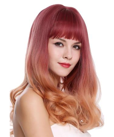 WIG ME UP MS1733-1344R716 Women's Long Bangs Wig - Straight Curly Balayage Purple Orange Blonde - International Shipping Available - Buy Online on SooperMarket.com