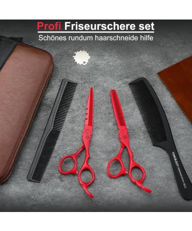 Purple Dragon 5.5 Inch Hairdressing Scissors Set (Red) 5 5" Red - Buy Online on SooperMarket.com