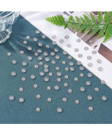UNICRAFTALE 7mm Stainless Steel Flower Bead Caps - 300pcs for Jewelry Making - Buy Online on SooperMarket.com