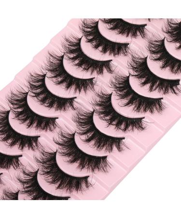 False Eyelashes - 10 Pairs Faux Mink Fluffy 3D Effect Natural Styles - Buy Online on SooperMarket.com
