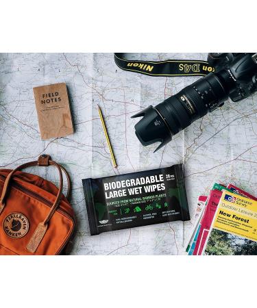 Everlit Survival Natural Bamboo Wet Wipes - Rinse-free Biodegradable Body Wipes for Travel, Camping, and Gym - 5 Packs of 20 Count - Buy Online on SooperMarket.com