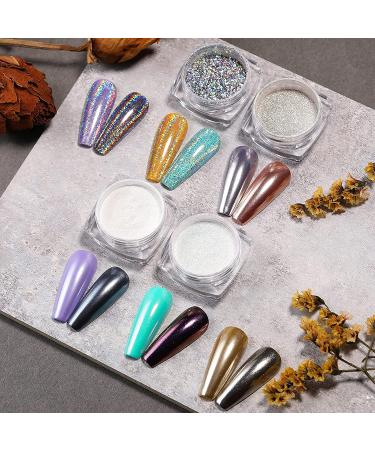 Chrome Powder Manicure Nail Art Decoration Set - BORN PRETTY Metallic Mirror Holographic Pigment - Buy Online on SooperMarket.com