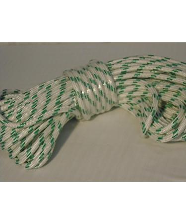 7/16 Inch Double Braid Polyester Rope - 100 ft - White/Green - Buy Online on SooperMarket.com