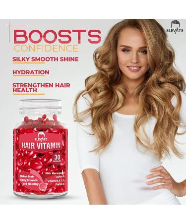ELEVATE Hair Treatment Serum Oil Capsules - Repair & Moisturize with Argan Jojoba Oils & Vitamins - Smooth, Silky, & Thick Hair - Buy Online on SooperMarket.com