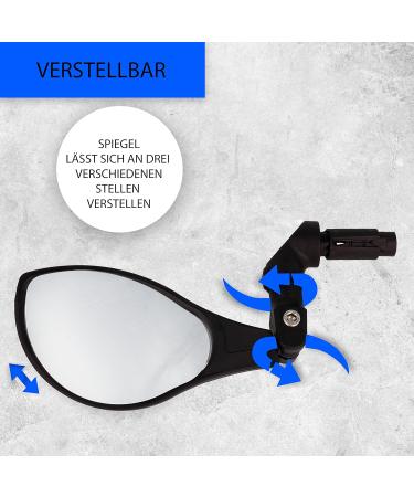 Xirrix Universal Bike Mirror - Premium Handlebar Return Mirror for Bicycles & E-Bikes - Left Side Handlebar End Mirror - Buy Online on SooperMarket.com