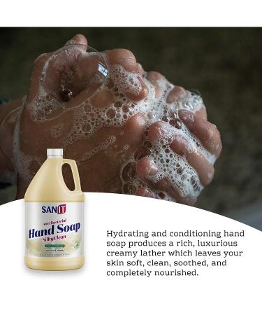 Sanit Silky Clean Antibacterial Hand Soap Refill - Coconut Oil & Aloe Vera - Moisturizing Wash - 1 Gallon - Hawaii Tropical - Buy Online on SooperMarket.com