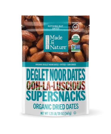 Made in Nature Organic Dried Deglet Noor Dates Ooh-La-Luscious Supernacks 20 oz (567 g)