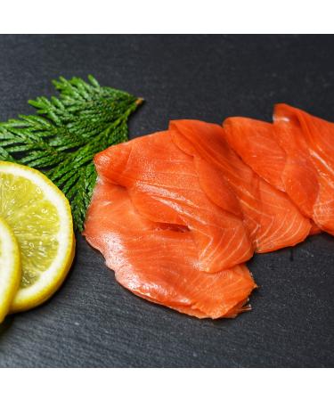 Smoked Salmon Sockeye Lox Cold Smoked Wild Caught Pacific Canadian Fish Sliced (3-lb) 1.36 kg (Pack of 1)