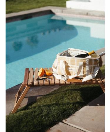 Business & Pleasure Co. Premium Vintage Yellow Striped Cooling Bag | Perfect for Beach Days & Picnics | Keeps Food Fresh & Drinks Cold - 14L Insulated Lunch Bag - Buy Online on SooperMarket.com