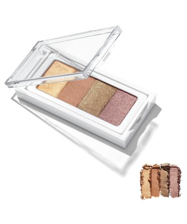 UNDONE BEAUTY Curator Quad 4-in-1 Seamless Wet to Dry High Pigment Eye Shadow Palette with Castor Oil for Nourishing & Conditioning - That's the Tea