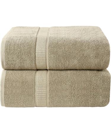 Oakias 2 Pack Luxury Beige Bath Sheets - 35 x 70 Inches, 600 GSM Extra Large Towels - Buy Online on SooperMarket.com