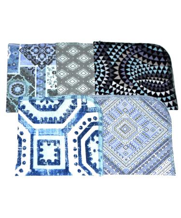 1 Ply Moroccan Tile Flannel Washable Lunchbox Napkins 12x12 inches - 5 Pack - Buy Online on SooperMarket.com