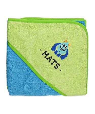 Wolimbo hooded towel personalized with name and motif - turquoise green - 80x80 cm - for baby and children 80x80cm turquoise / hooded green