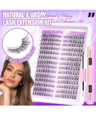 PHKERATA Wispy Cluster Lashes Kit - 252Pcs C Curl Eyelash Clusters for Cat Eye Look | Natural Lash Extension Kit with Lash Bond and Seal | 7-15MM Individual Clusters - Buy Online on SooperMarket.com