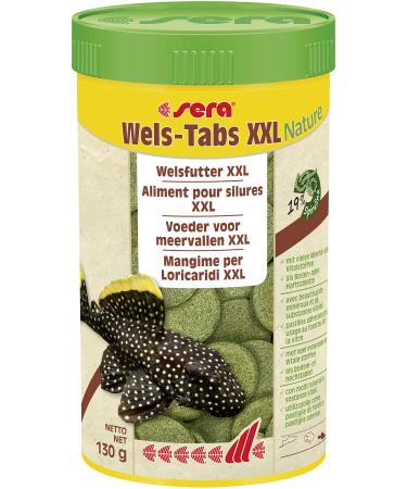 Sera Wels-Stab XXL Nature 250 ml |Main feed for larger aquariums Welse & Bodenfischen |With 19% natural spirulina |Supports digestion & health |Water -friendly & shaped