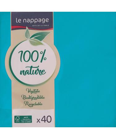 Le Nappage Turquoise Blue Paper Napkins - FSC Certified Biodegradable & Recyclable - 40 Pack (38x38 cm Large & Medium) for Eco-Friendly Dining - Buy Online on SooperMarket.com