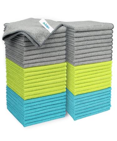 AIDEA Microfiber Cleaning Cloths-50PK, Softer Highly Absorbent, Lint Free Streak Free for House, Kitchen, Car, Window Gifts(12in.x12in.)