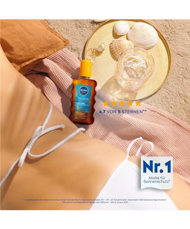 NIVEA Sun Schutz & Braune Sonnen l Spray LSF 30 - 200ml | Sunscreen with Pro-Melanin for Even Tan | UVA/UVB Protection - Buy Online on SooperMarket.com