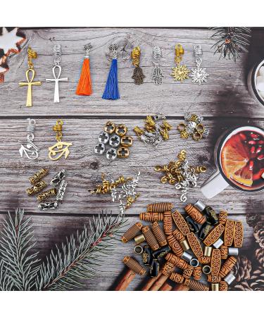 110PCS Retro Metal Dreadlock Hair Beads - Handmade DIY Hair Jewelry for Men and Women - Hip-Hop Style Dreadlock Accessories - Buy Online on SooperMarket.com
