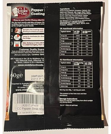 Cooks Choice Pepper Steak Marinade/Seasoning/Flavoring/Glaze/Meat Rub 60 Grams - Buy Online on SooperMarket.com