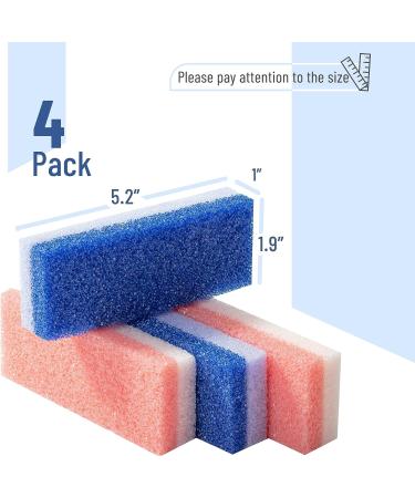 Slick Pumice Stone for Feet Callus Remover - 4 Pack, 2 Colors | Foot Scrub for Pedicure and Dead Skin Removal - Buy Online on SooperMarket.com