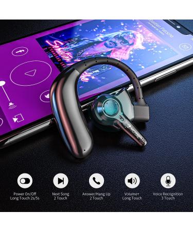 emotal Dual-Mic AI Noise Cancelling Bluetooth Headset | 10 Days Standby | 30Hrs HD Talktime | IPX6 Waterproof & Ultralight | Ideal for Driving/Truckers/Business | EM-BT01 - Buy Online on SooperMarket.com