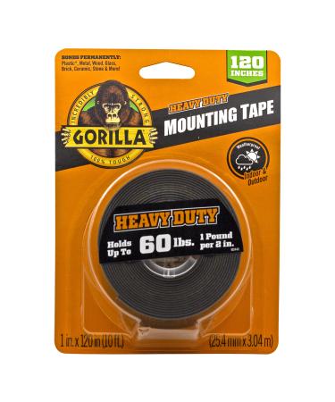 Gorilla Heavy Duty  Extra Long Double Sided Mounting Tape  1 x 120  Black  (Pack of 1) 1 - Pack Tape