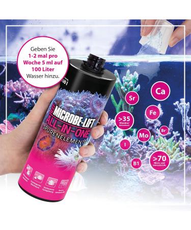 Microbe Lift All-in-One 473ml - Complete Coral Solution for Seawater Aquariums | Promotes Growth Colors & Vital Trace Elements | Multi-Colored - Buy Online on SooperMarket.com