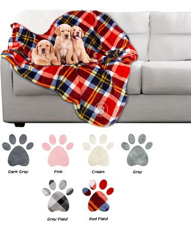 Petmaker Waterproof Pet Blanket 50x60 - Reversible Plaid Throw for Couch, Car, Bed - Large Red Dog and Cat Blanket - Buy Online on SooperMarket.com