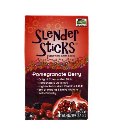 Now Foods Real Food Slender Sticks Pomegranate Berry 12 Sticks 4 g Each