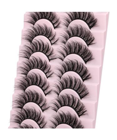 10 Pairs Wiwoseo Faux Mink Eyelashes - Natural Wispy 3D Effect - Buy Online on SooperMarket.com
