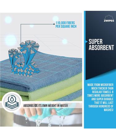 Zwipes 924 Microfiber Cleaning Cloths 24-Pack - Premium Cleaning Cloths for Household & Car - 24 Pack - Buy Online on SooperMarket.com