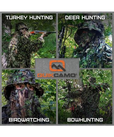QuikCamo Mossy Oak Camo Bucket Hat with Built-in 3D Leafy Face Mask, Turkey Hunting Gear Boonie - NWTF Mossy Oak Obsession Camo, Adjustable OSFM - Buy Online on SooperMarket.com