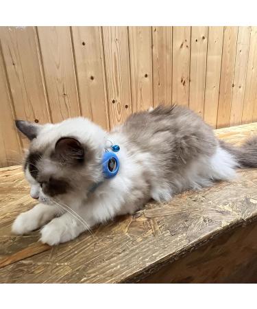 Hepplly Reflecting Airtag Cat Neck Band with Bell & Holder - Safe & Stylish Kitten Collar (Hellblau) | International Shipping Available - Buy Online on SooperMarket.com