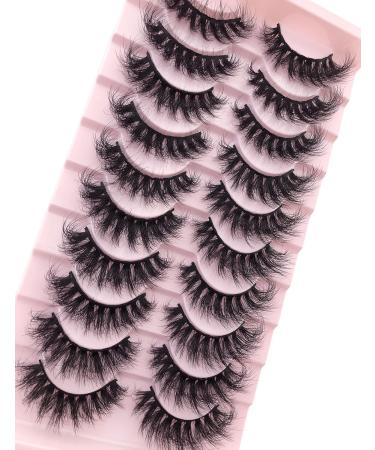 False Eyelashes Faux Mink Fluffy Cat Eye Lashes 3D Dramatic Natural Eyelash Wispy Curly Full Volum 10 Pairs Charming - Buy Online on SooperMarket.com