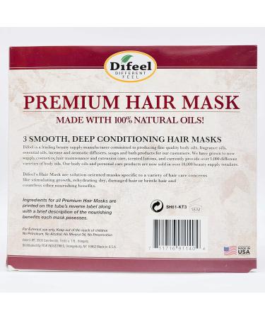 Difeel Premium Hair Masks Set for Hair Growth - Castor Oil, Pro-Growth, and Biotin 8 oz Masks (3-PC) - Buy Online on SooperMarket.com
