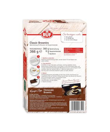 Ruf American Chocolate Brownies - Juicy Vegan 8 Pack with Baking Pan & Recipe Tips for Cheesecake Brownies - Buy Online on SooperMarket.com