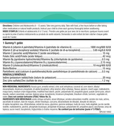 Centrum Junior MultiGummies Tropical Fruit Multivitamin and Multimineral Supplement Pineapple-Mango Dragonfruit and Passionfruit Flavours 60 count - Buy Online on SooperMarket.com