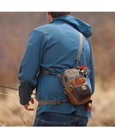 Fishpond San Juan Vertical Fly Fishing Chest Pack Bag - Padded Neck Strap, Saddle Brown - Buy Online on SooperMarket.com