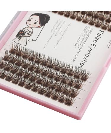 Bodermincer D Curl Brown Cluster Eyelash Extensions - Natural 3D Russian Volume Faux Lashes (14MM) for a Stunning Look - Shop Now - Buy Online on SooperMarket.com
