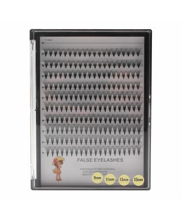 Dedila 200Pcs 20D Nature Long Premade Volume Fans Eye Lashes Extensions Thickness 0.07mm D Curl Mixed 9-11-13-15mm/12-13-15-16mm/14-15-16mm Individual False Eyelashes Cluster (9-11-13-15MM)