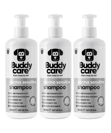 Buddycare Derma Sensitive Shampoo Dog Hampoo for Sensitive Skin - With Aloe Vera and Pro Vitamin B5 (500ml X3) Dermasensitive 500ml X3
