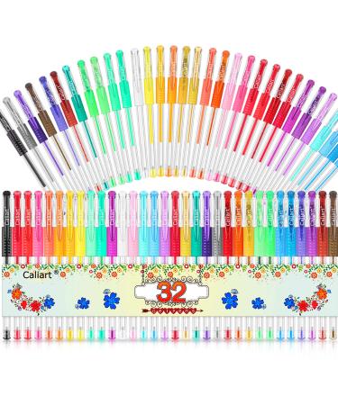 Caliart Gel Pens  32 Colors Gel Pen Set  40% More Ink Colored Gel Markers Fine Point Pens for Kids Adult Coloring Books  Drawing  Doodling  Crafting  Journaling  Scrapbooking