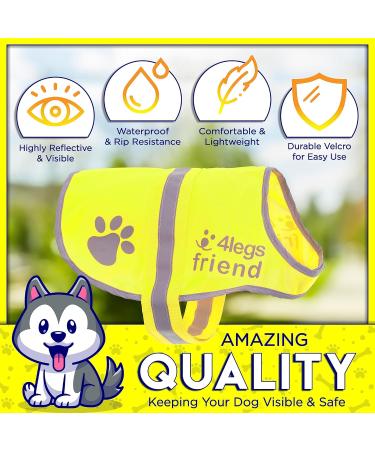 4Legriend Yellow Reflective Safety Vest for Dogs - 2 Pack Small | Keep Your Dog Visible & Safe from Cars & Hunting Accidents - Buy Online on SooperMarket.com