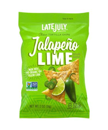LATE JULY Snacks Clsico Jalapeo Lime Tortilla Chips, 2 oz. Snack Pack, 6 Count Jalapeno Lime